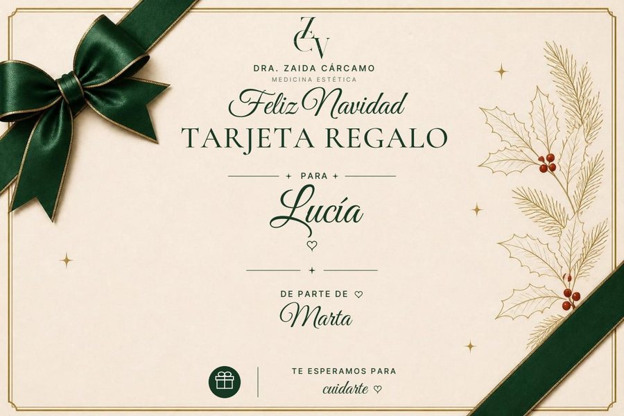 Tarjeta regalo de la Dra. Zaida Cárcamo, diseño de Navidad